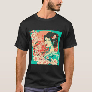 Camiseta Flor de cerezo vintage  Sakura Arte japonés Anime 