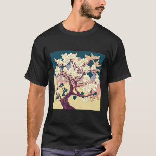Camiseta Flor de cerezo vintage Sakura arte japonés Anime 