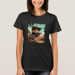 Camiseta Flor de cerezo vintage Woodblock Gráfico japonés