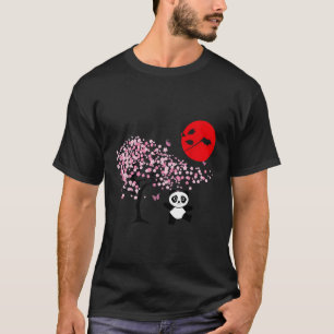 Camiseta Flor De Cerezo Y Panda De Árbol De Sakura Japonés