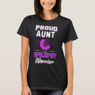 Camiseta Flor de Cinta Púrpura Orgullosa de la tía sobrina 