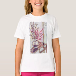 Camiseta Flor de ciruelo roja