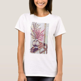 Camiseta Flor de ciruelo roja