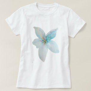 Camiseta Flor de color pastel blanco