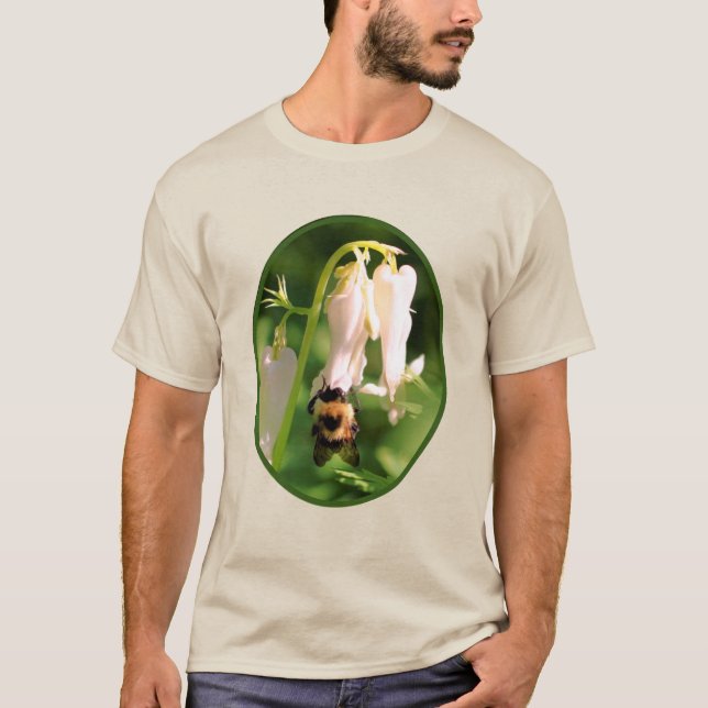 Camiseta Flor De Columba Blanca Y Abeja De Burbuja (Anverso)