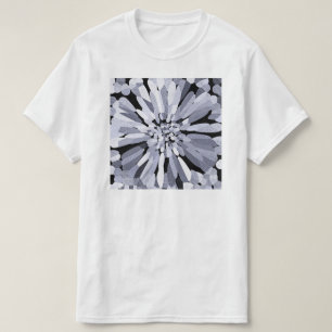 Camiseta Flor de confetti en blanco y negro