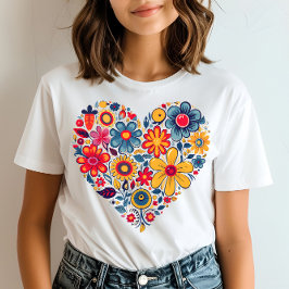 Camiseta Flor de corazón