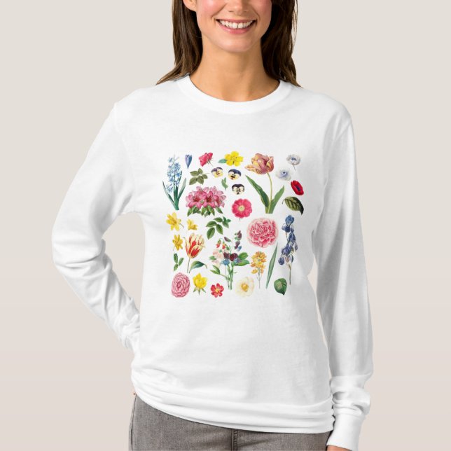 Camiseta Flor de cosecha, Botánica de época, Flor silvestre (Anverso)