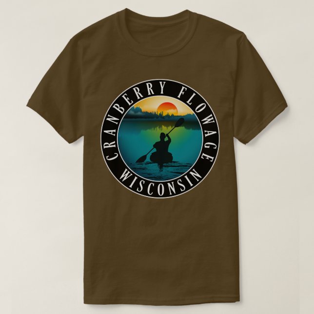 Camiseta Flor de Cranberry Wisconsin Kayaking (Diseño del anverso)