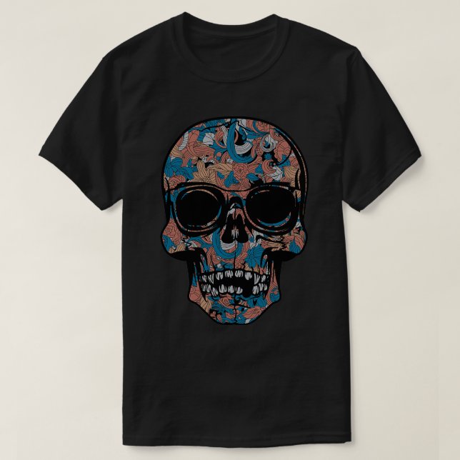 Camiseta flor de cráneo (Diseño del anverso)