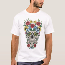 Camiseta Flor de cráneo de anatomía médica de época T-Shirt