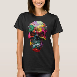 Camiseta Flor de cráneo de azúcar usamos morado para el alz