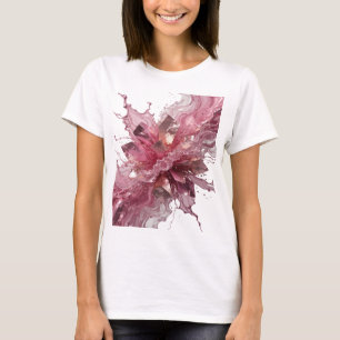 CAMISETA FLOR DE CRISTAL PLATEADA CON SALPICADURAS DE LÍQUI