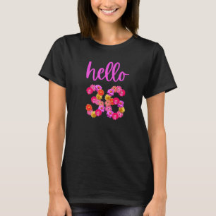 Camiseta Flor de cumpleaños de 36 años Hola 36 Es Mi 36ª B