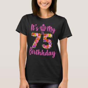 Camiseta Flor de cumpleaños de 75 años es mi cumpleaños núm