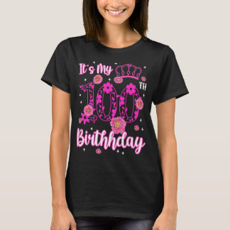 Camiseta Flor de cumpleaños de cien años es mi cumpleaños n