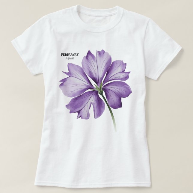 Camiseta Flor de cumpleaños de febrero: regalo personalizad (Diseño del anverso)