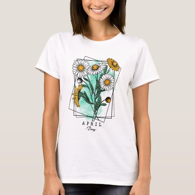 Camiseta Flor de cumpleaños nacida en las flores de margari (Anverso)
