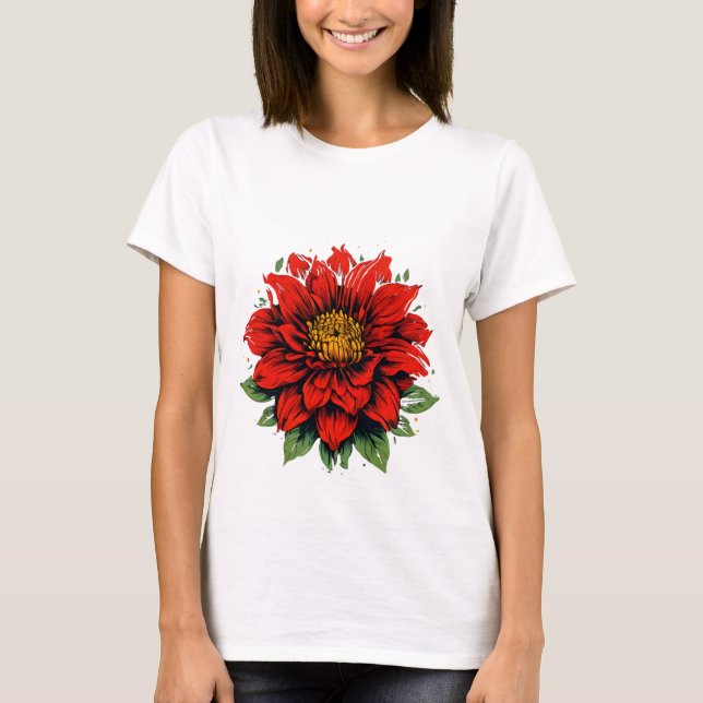 Camiseta Flor de Dahlia (Anverso)