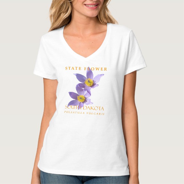 Camiseta Flor de Dakota del Sur Pulsatilla vulgaris (Anverso)
