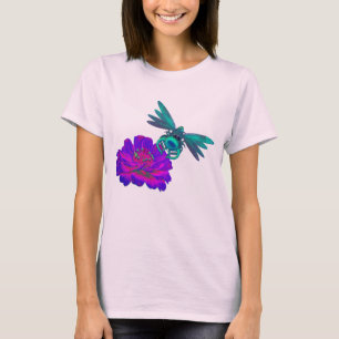 Camiseta Flor De Dragón Y De Zinnia