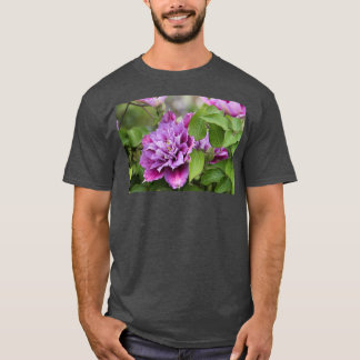 Camiseta Flor de escalada doble clematis púrpura y rosa 6