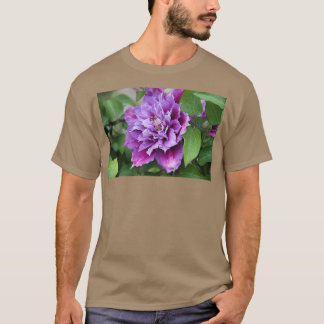 Camiseta Flor de escalada púrpura y rosa doble clematis 8