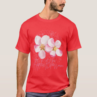 Camiseta Flor de Flor de Manzana de Arkansas Acuarela