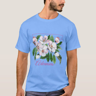 Camiseta Flor de Flor de Manzana de Arkansas Acuarela Sti
