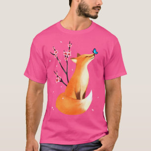 Camiseta Flor de flores de cerezo japonesas Fox