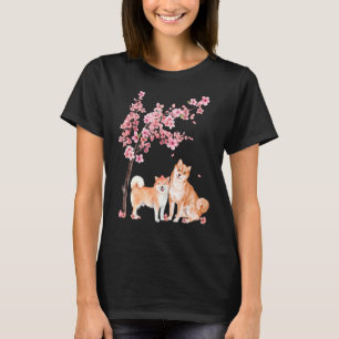 Camiseta Flor de flores de cerezo shiba inu japonesa Sakura