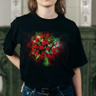 Camiseta Flor de flores de color Roses Rojos Bouquet - bb