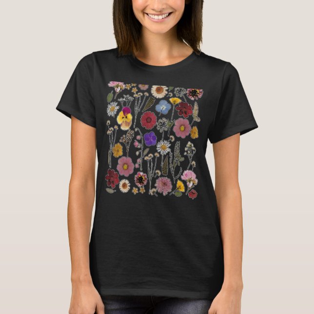 Camiseta Flor de flores de época Boho Wildflowers Botánica (Anverso)