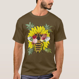 Camiseta Flor de flores de jardín botánico de Bee Insect Su