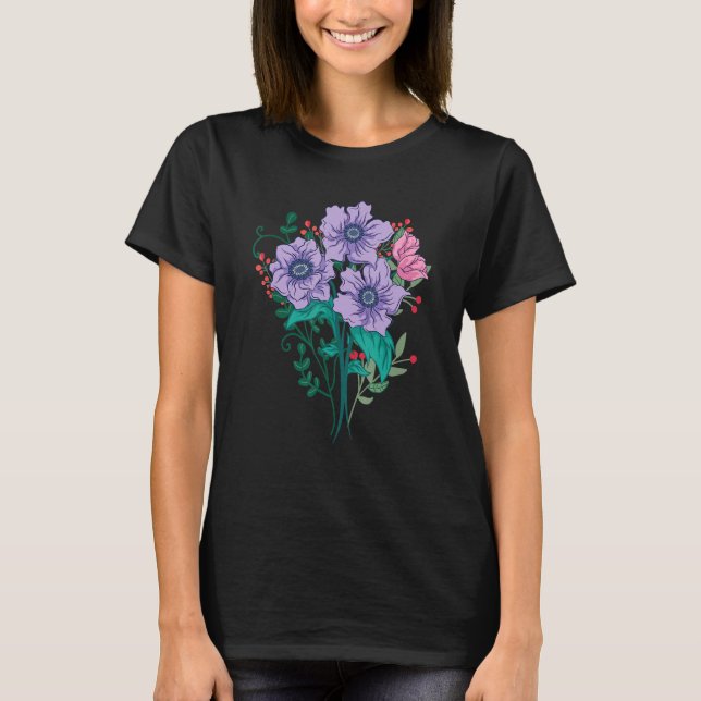 Camiseta Flor de flores de jardín silvestre Flores Florales (Anverso)