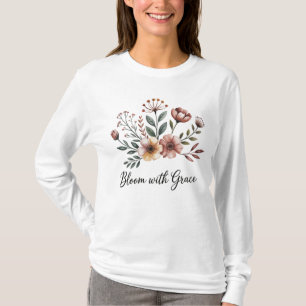 Camiseta Flor de flores silvestres de color blanco vintage