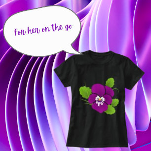 Camiseta Flor de flores silvestres moradas Viola