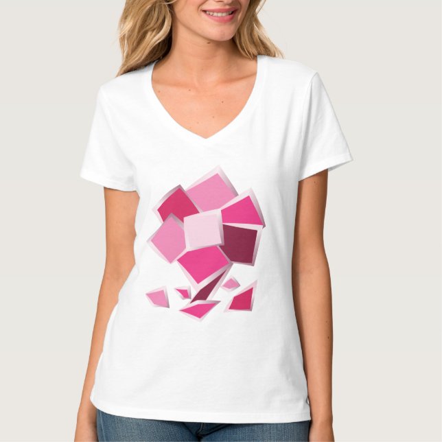 Camiseta Flor de fucsia abstracta (Anverso)