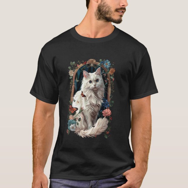 Camiseta Flor de gato angora turco (Anverso)