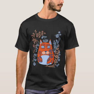 Camiseta Flor de gato mágico estilo ucraniano Vyshyvanka