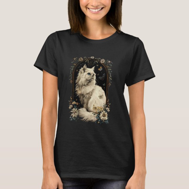Camiseta Flor de gato persa (Anverso)