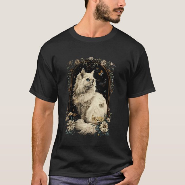 Camiseta Flor de gato persa (Anverso)
