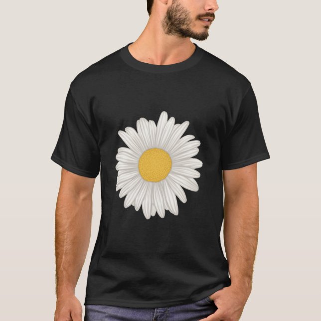 Camiseta Flor de Gerbera Daisy blanca (Anverso)