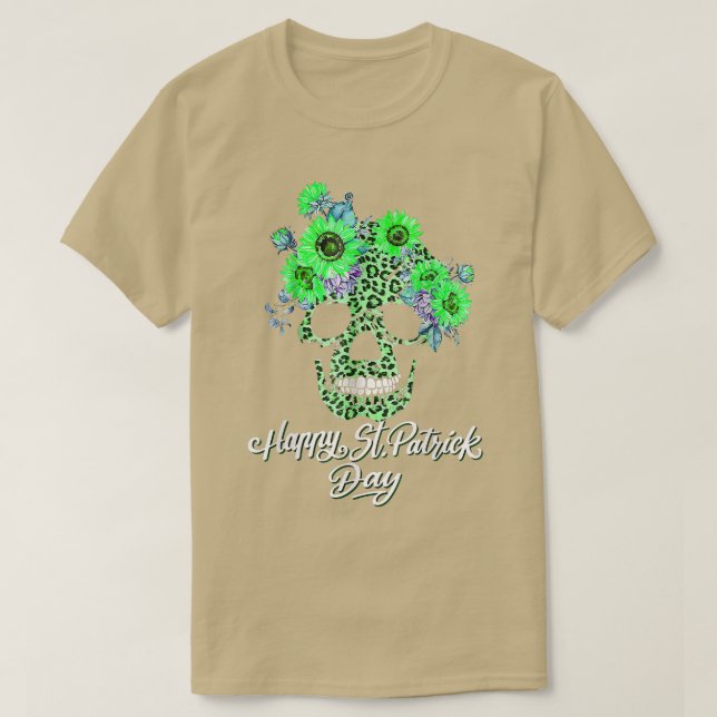 Camiseta Flor de girasol Cheetah Skull Print St Pa (Diseño del anverso)