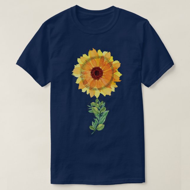 Camiseta Flor de girasol de conciencia de salud mental punt (Diseño del anverso)