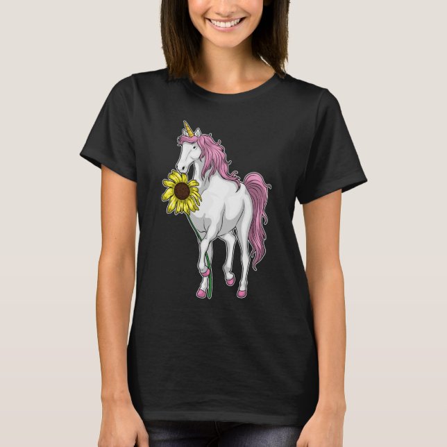 Camiseta Flor de girasol de Unicornio (Anverso)