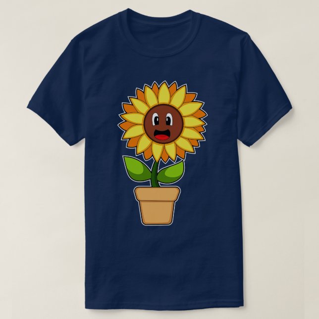 Camiseta Flor de girasol en maceta (Diseño del anverso)
