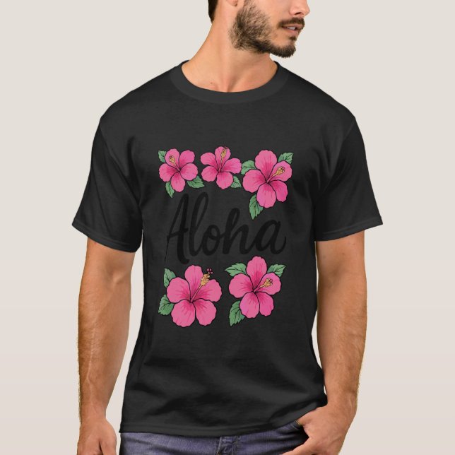 Camiseta Flor de Hibisco Aloha (Anverso)