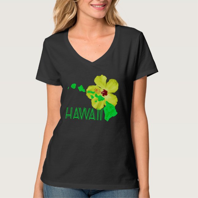 Camiseta Flor de Hibisco de la Isla de Hawái (Anverso)