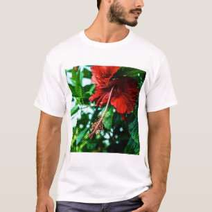 Camiseta Flor de Hibisco Roja